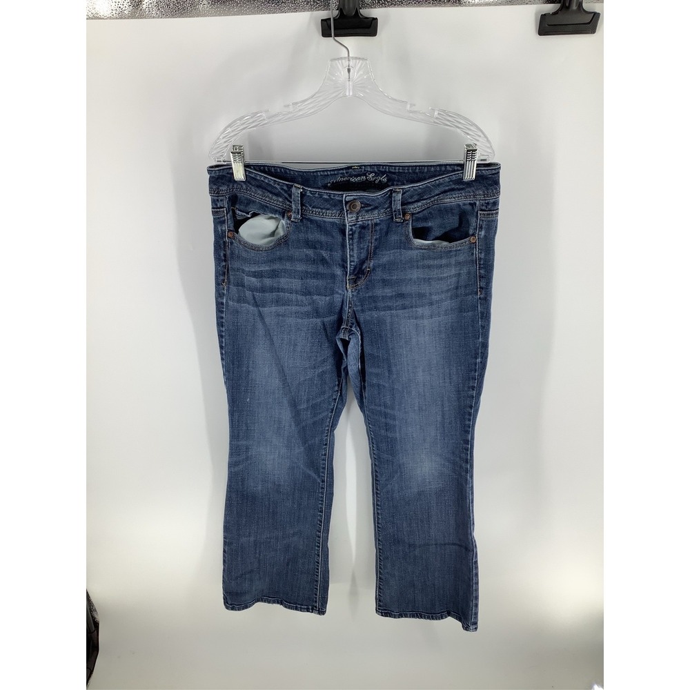 American Eagle Outfitters Women's Blue Denim Jeans Stretch Bootcut